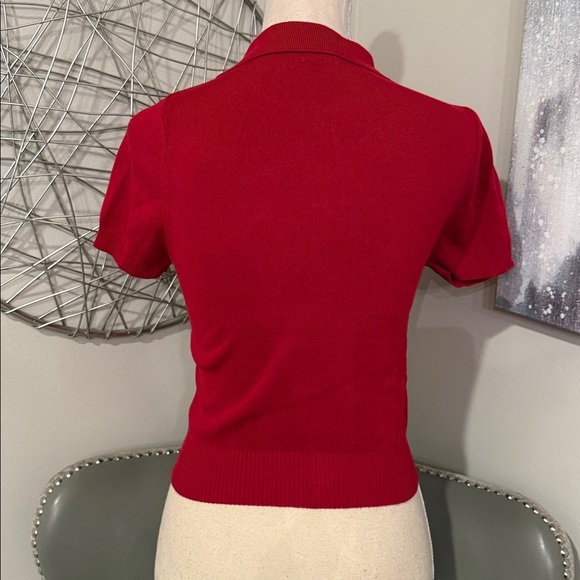 Garage Red Short Sleeve Polo Top - Picture 3 of 5